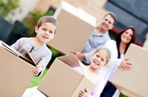 Van with boxes and household items ready for transport