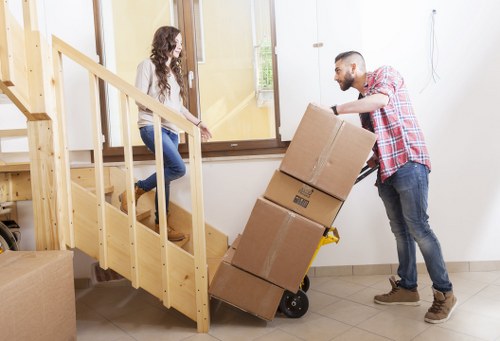 Packing and labelling belongings for a move in Bermondsey