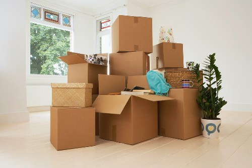 Furniture and boxes arranged safely inside a removal van