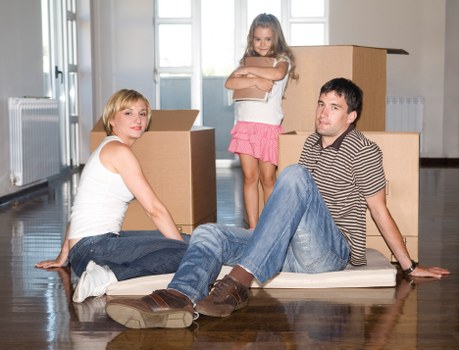 Van transport service with packed household goods
